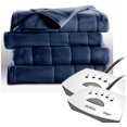 thumbnail image 1 of Sunbeam Electric Heated Fleece Blanket Queen, Newport Blue, 1 of 4