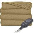 thumbnail image 1 of Sunbeam Electric Heated Fleece Throw Tan, 1 of 1