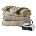thumbnail image 1 of Sunbeam Electric Heated Microplush Channeled Blanket, Twin, Beige, 1 of 2