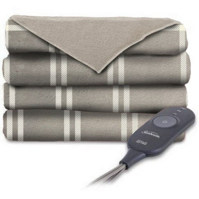 Sunbeam Electric Heated Microplush Throw Blanket, Mushroom