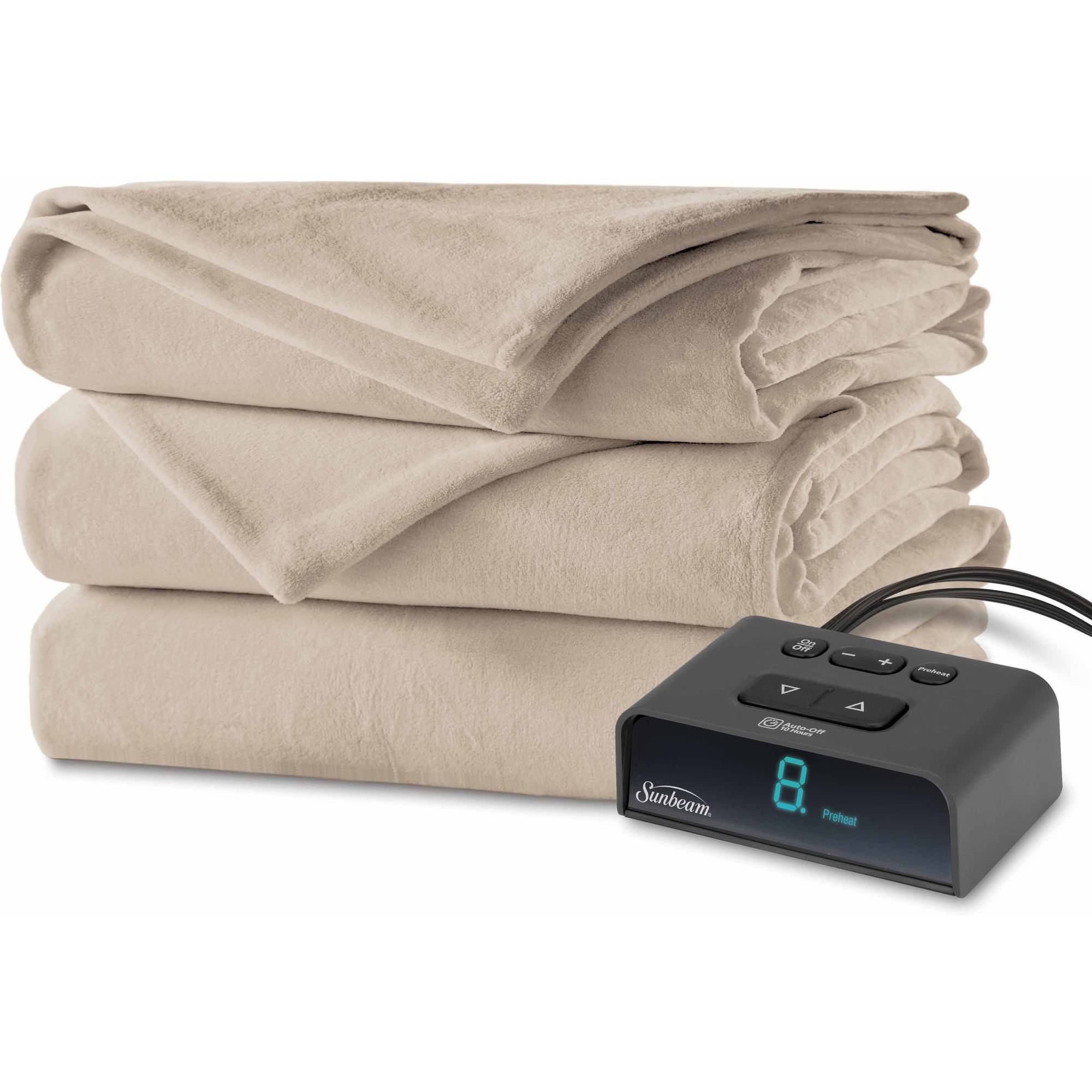 Sunbeam Electric Heated Plush Blanket - Walmart.com