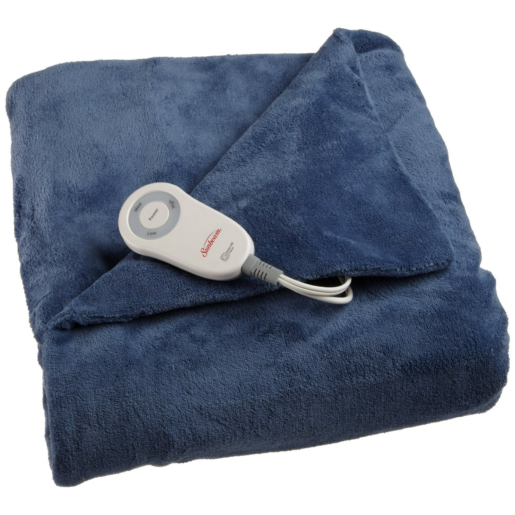 Sunbeam Electric Heated Throw Blanket Microplush Washable with 3-Heat  Setting Auto-Off Controller,( Deep Blue) - Walmart.com
