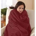 thumbnail image 1 of Sunbeam Electric Heated Throw Blanket Microplush Washable with 3-Heat Setting Auto-Off Controller, (Garnet Red), 1 of 2