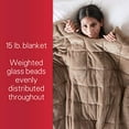 thumbnail image 1 of Sunbeam Extra Warm Weighted Blanket | 15 Pounds, Reversible Plush Velvet/Microfiber with Arm Slits and Neck Cutout, 54” x 73”, Mushroom, 1 of 6
