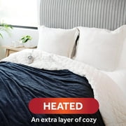 Sunbeam Full Blanket Poseidon Microplush, 12 Heat Settings, 12-Hour Auto Shut-Off, Electric Heated Blanket with Controller, 84" x 72"