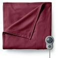 thumbnail image 1 of Sunbeam Full Size Electric Fleece Heated Blanket in Garnet, 1 of 3
