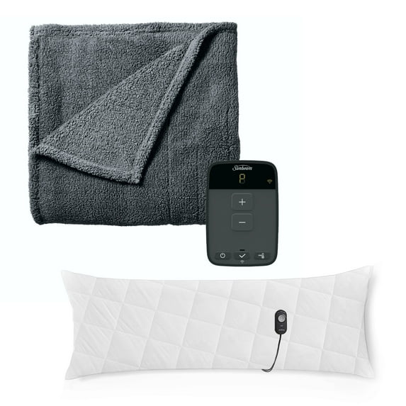 Sunbeam Full Size Heated Blanket with WiFi and Heated Body Pillow