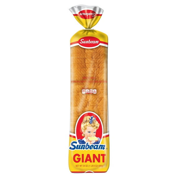 Sunbeam Giant White Bread, Sliced Sandwich Bread Loaf, 24 oz, Shelf-Stable