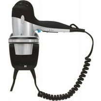 Sunbeam Dual Watt 3 Speed GreenSense Wall Mount Ionic Hair Dryer with Dimmable LED Night Light and Bracket, Black and Silver