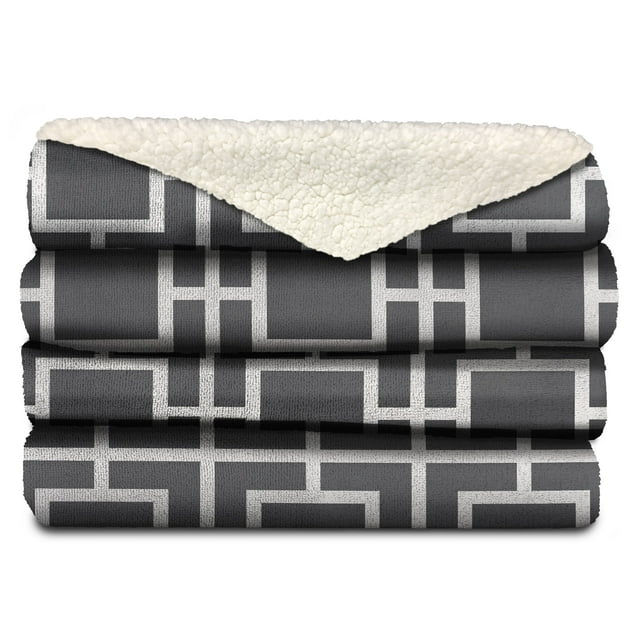 Sunbeam Heated Blanket, Reversible Microplush/Sherpa Throw (50" x 60