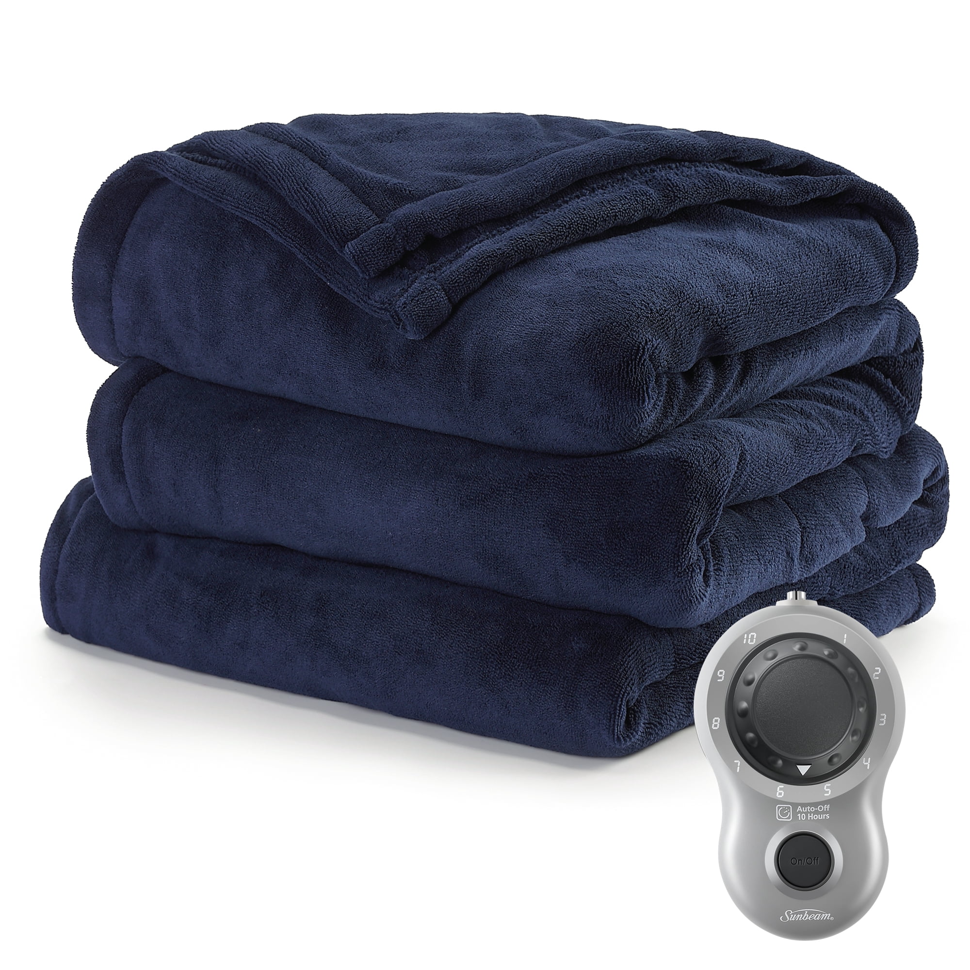 Sunbeam Heated Electric Blanket, Bedding, Full, Microplush, Poseidon Blue -  Walmart.com