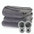 thumbnail image 1 of Sunbeam Heated Electric Blanket, Bedding, Queen, Microplush, Ultimate Grey, 1 of 8