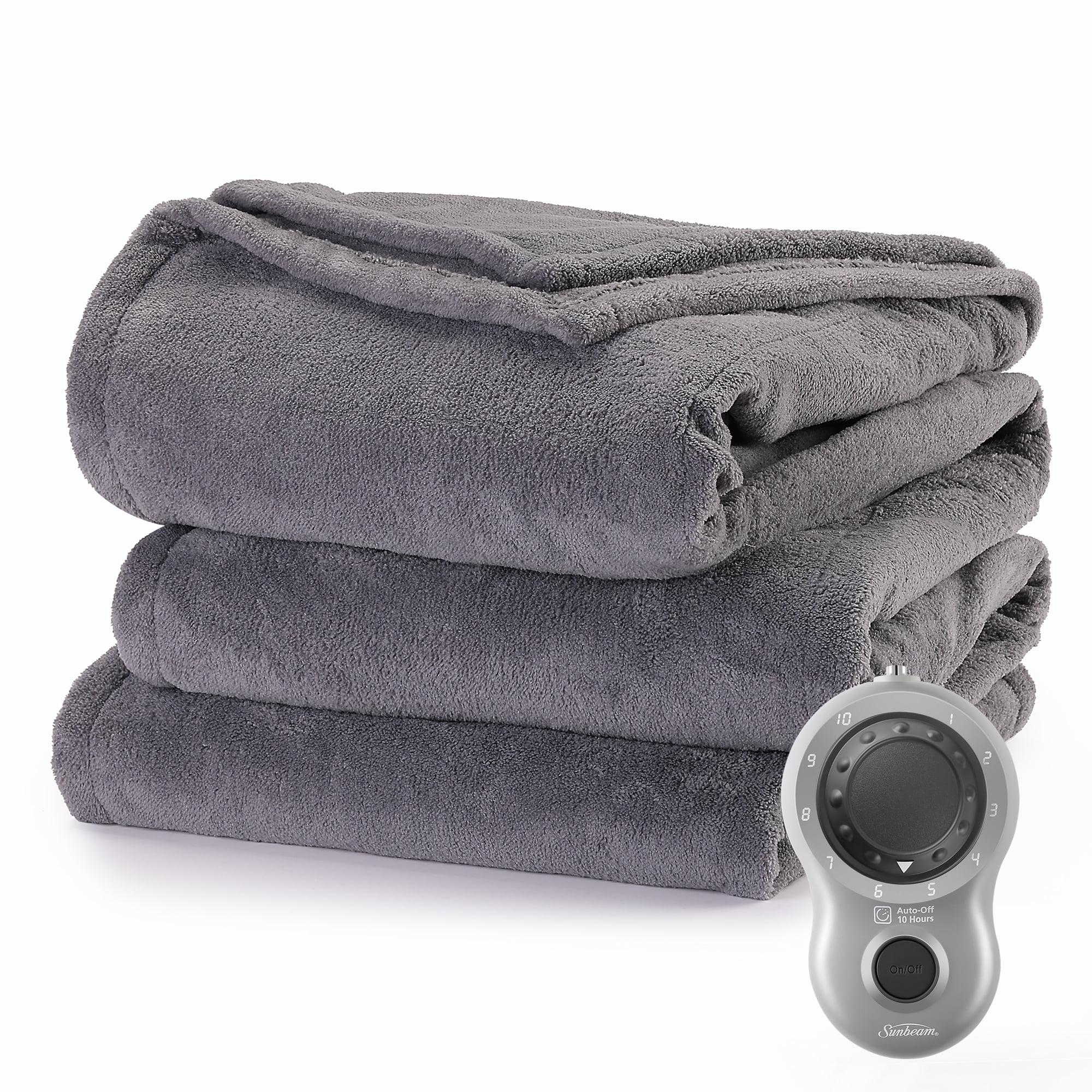 Sunbeam Heated Electric Blanket, Bedding, Twin, Microplush, Ultimate Grey -  Walmart.com