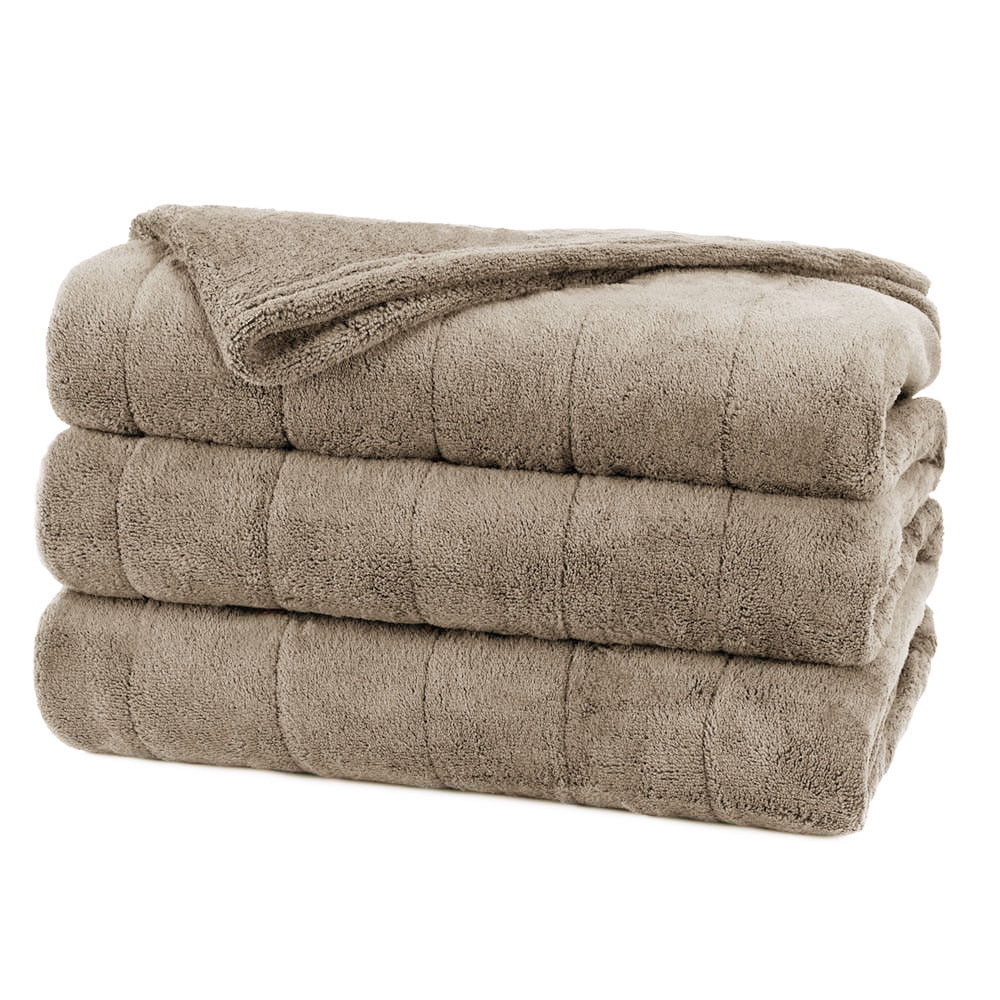 Sunbeam Heated Electric Microplush Blanket with 10 heat settings, Twin