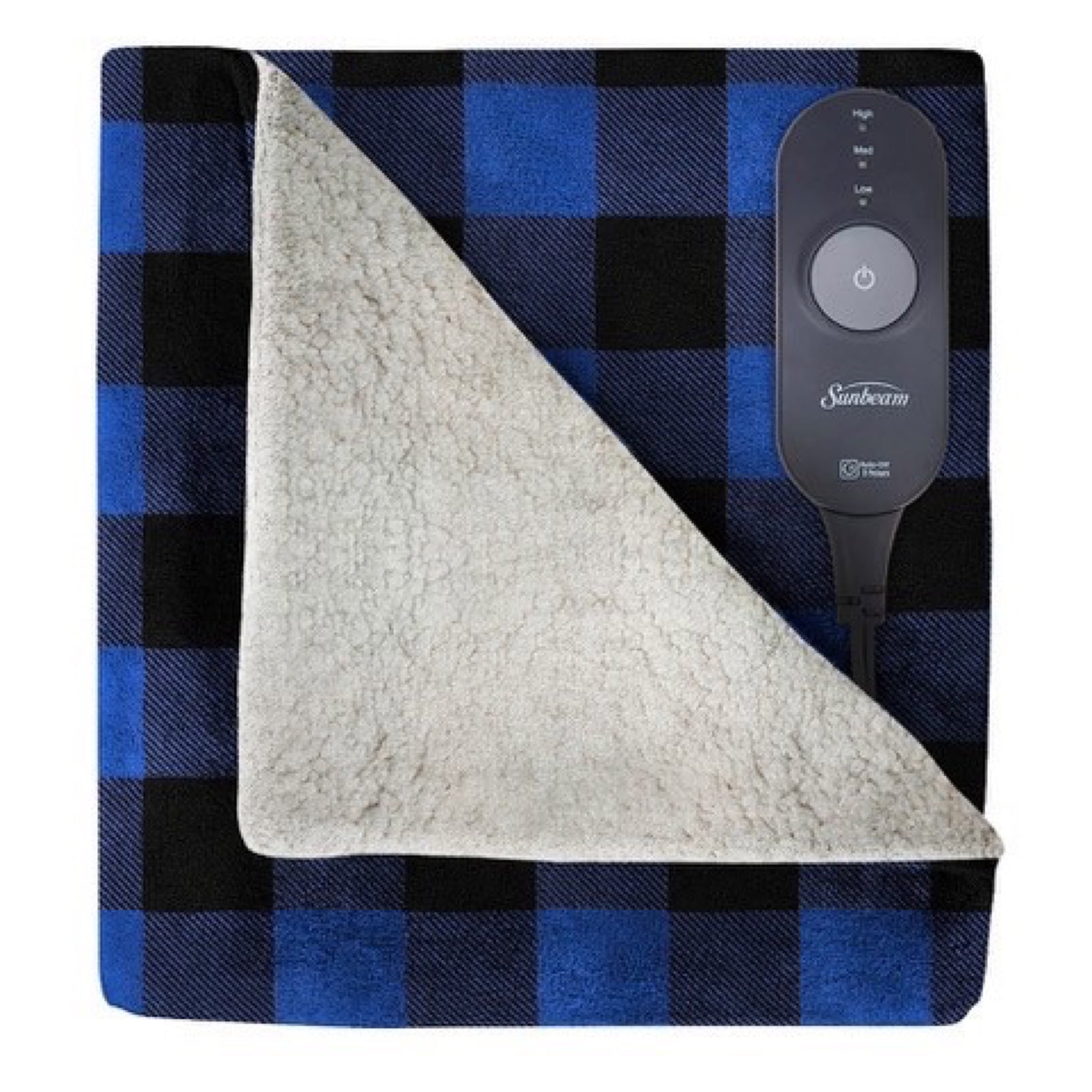 Sunbeam Heated Electric Microplush Sherpa Throw Blanket, 60" x 50