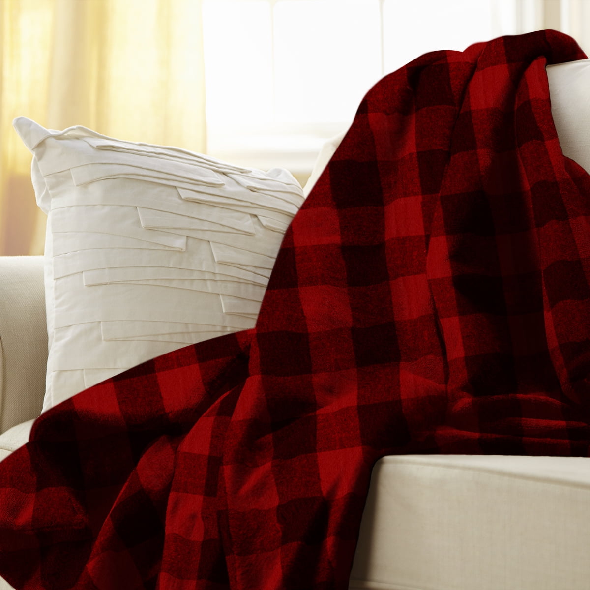 Sunbeam Heated Electric Microplush Throw Blanket, 60" x 50", Red