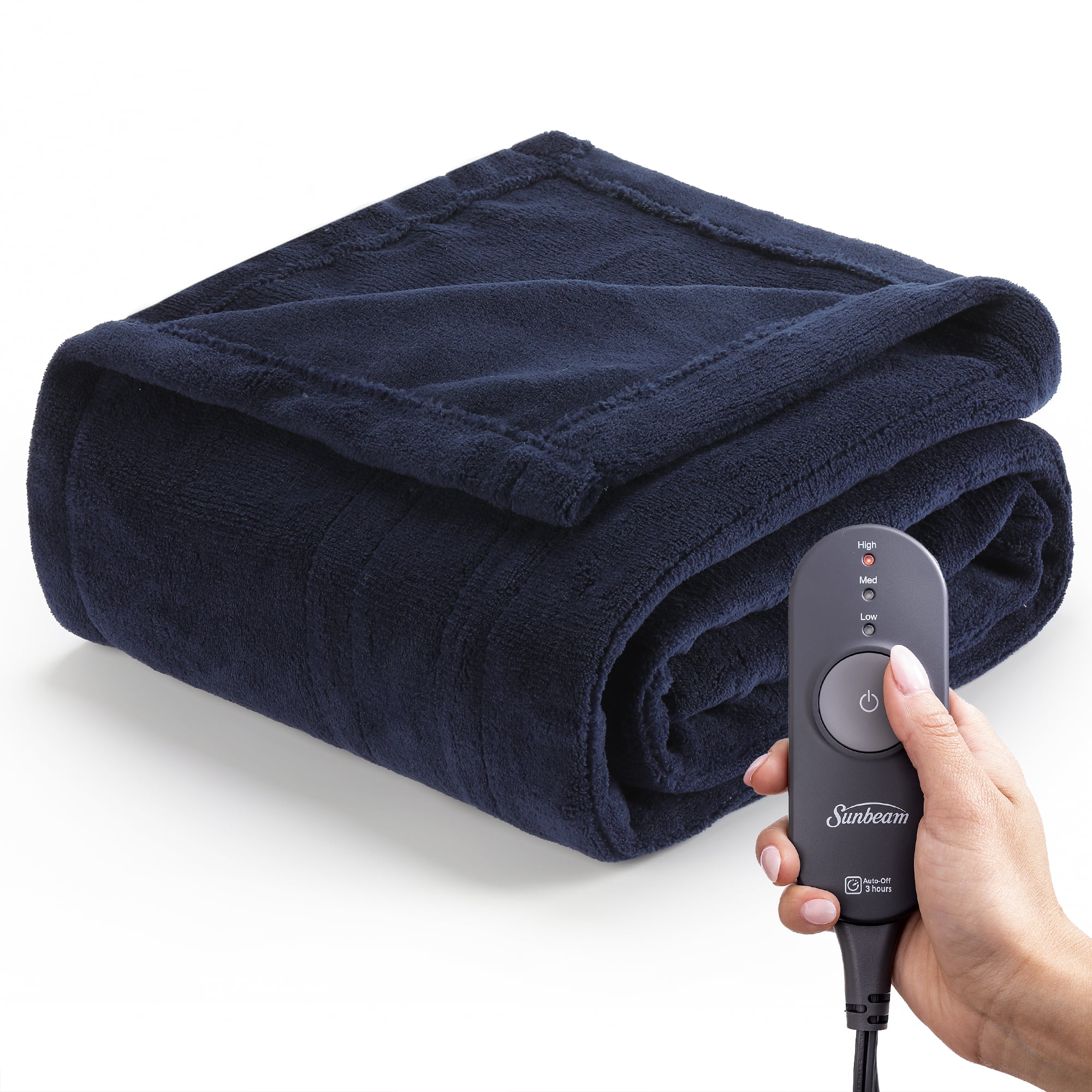 Sunbeam Heated Electric Throw Blanket, Microplush, Blue, 50 x 60 -  Walmart.com
