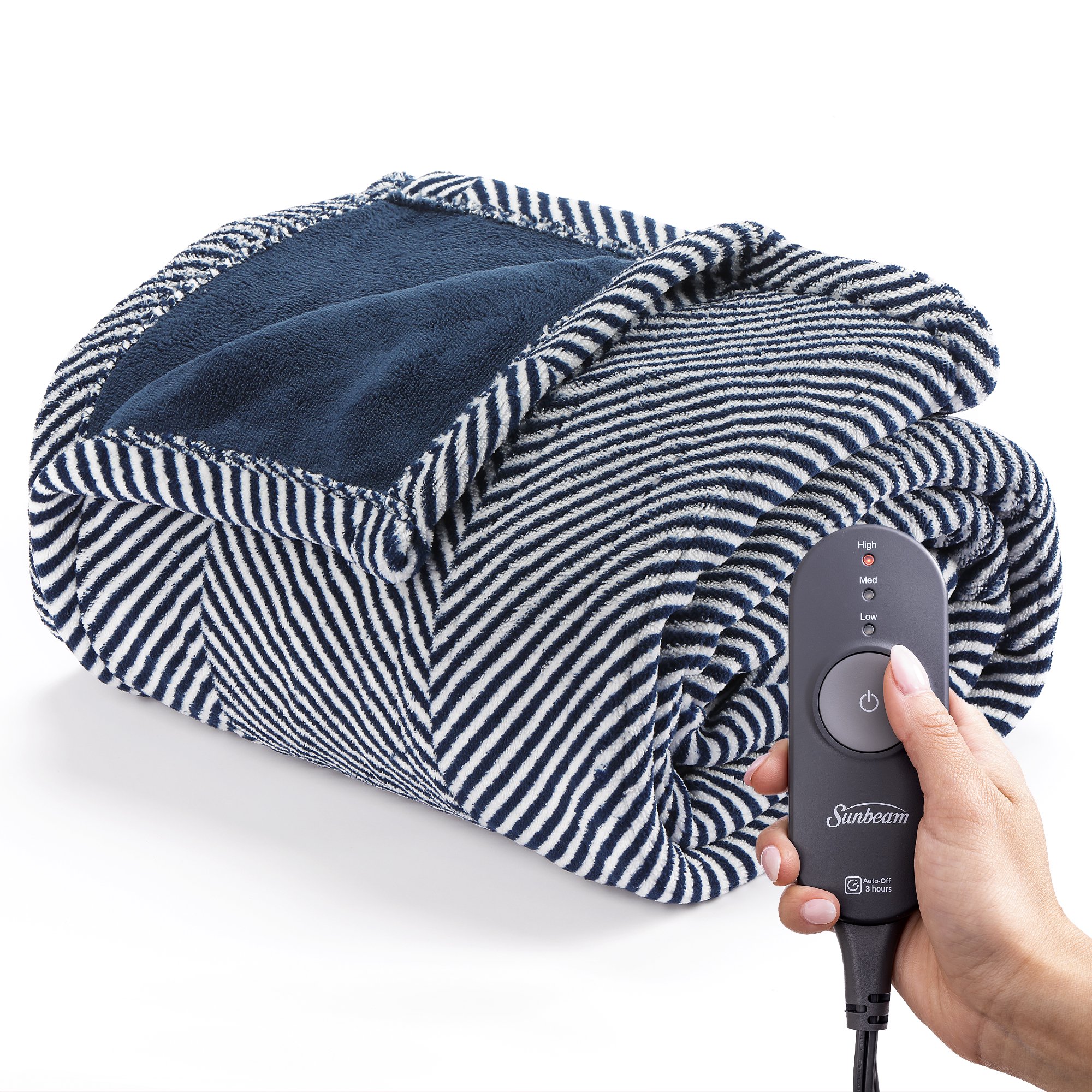 Sunbeam Heated Electric Throw Blanket, Microplush, Herringbone, 50 x 60 -  Walmart.com