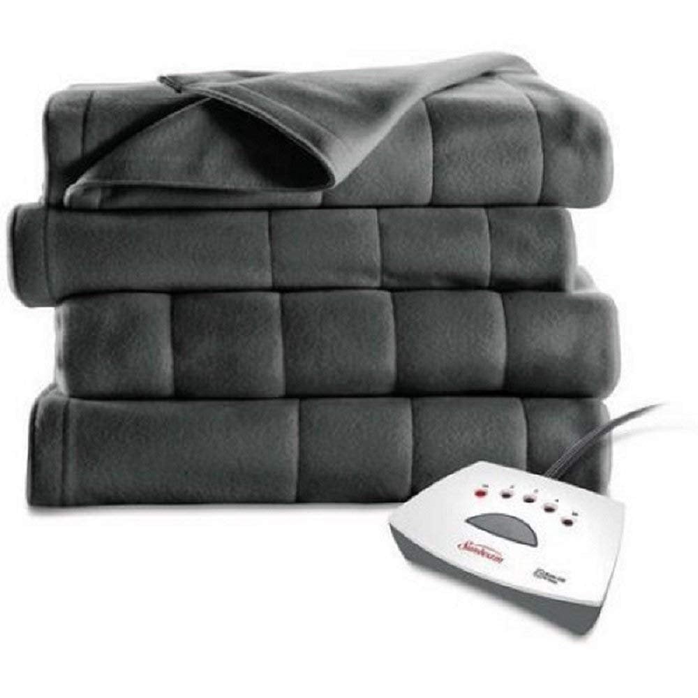 Sunbeam Heated Fleece Electric Blanket, Twin Size, 10 Hour Shut Off