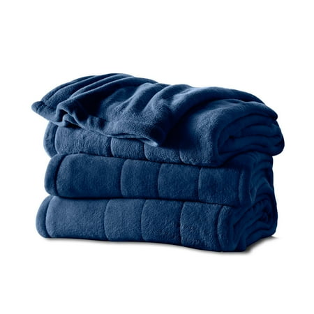 Sunbeam Heated Microplush Blanket with Dial Controller, Full (72" x 84"), Royal Blue