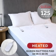 Sunbeam Heated Queen Mattress Pad Moisture Wicking Fleece 10 Heat Settings 60" x 80"