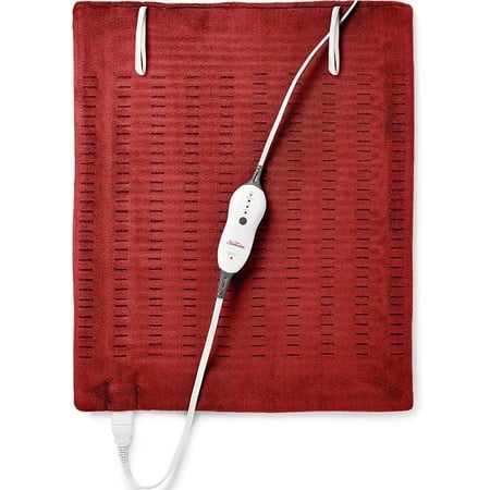 Sunbeam Heating Pad for Back, Neck, and Shoulder 6 Heat Settings, XXL (Garnett)