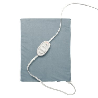 Sunbeam Heating Pad with Controller and 3 Heat Settings, 12" x 15" Blue Frost, 1 Count
