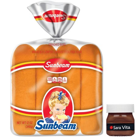 Sunbeam Hot Dog Buns, Enriched White Bread Hot Dog Buns, 8 Count, 12 oz, Shelf-Stable