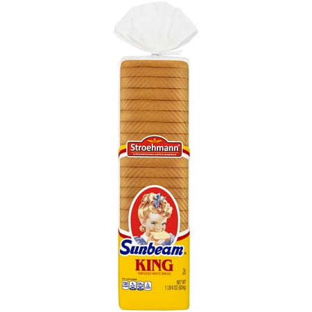 Sunbeam King Bread, 22 oz, Plain White Bread, Bag