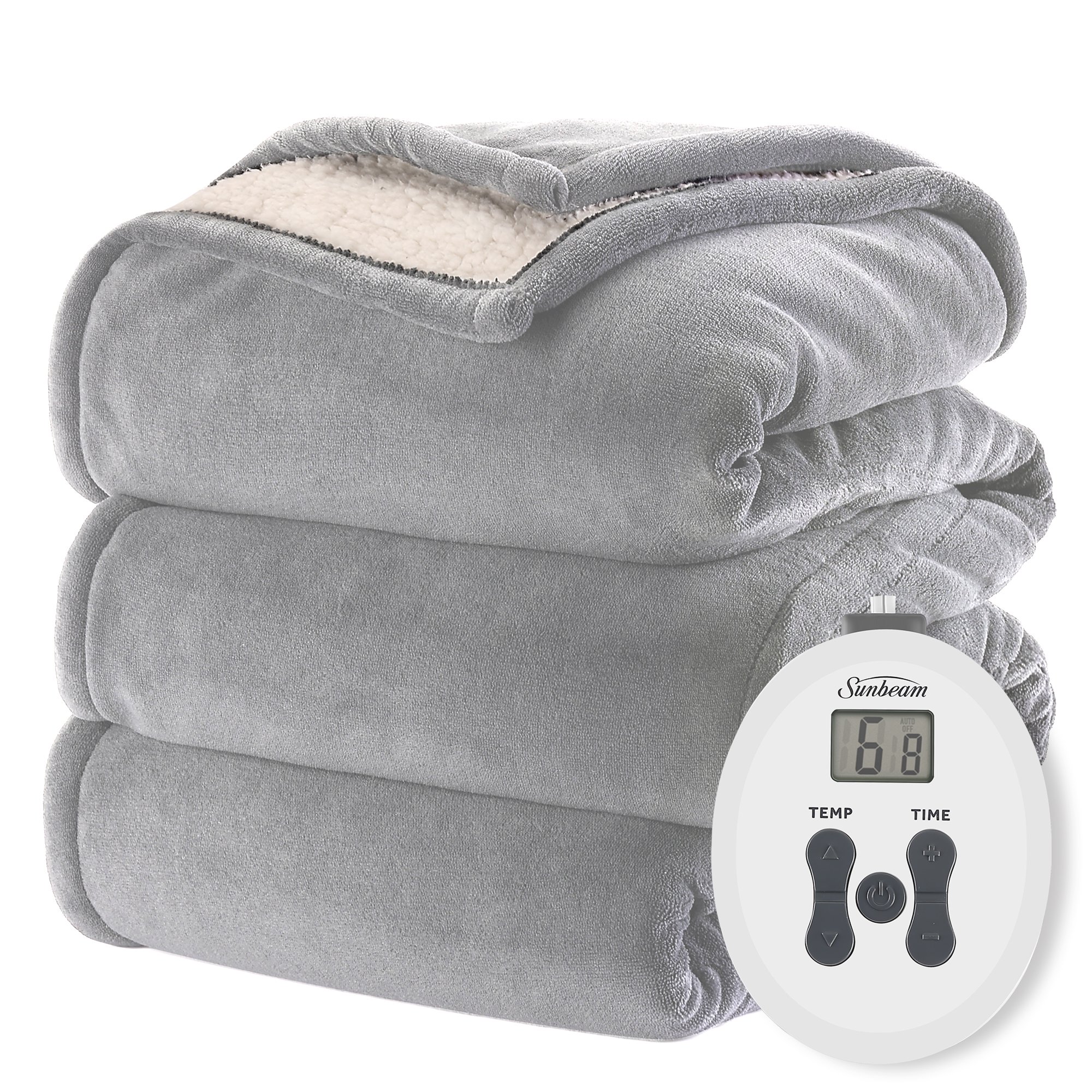 Sunbeam Light Marble Grey Ultralush Reversible Sherpa Electric Heated  Blanket Twin Size, 84 x 62, 12 Heat Settings, Fast Heating, Heating  Blankets with Controller, Auto-Shut Off, Machine Washable - Walmart.com