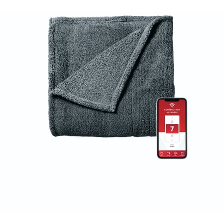 Sunbeam LoftTec Wi-Fi Connected Heated Blanket, Electric Blanket, 10 Heat Settings, Queen Size