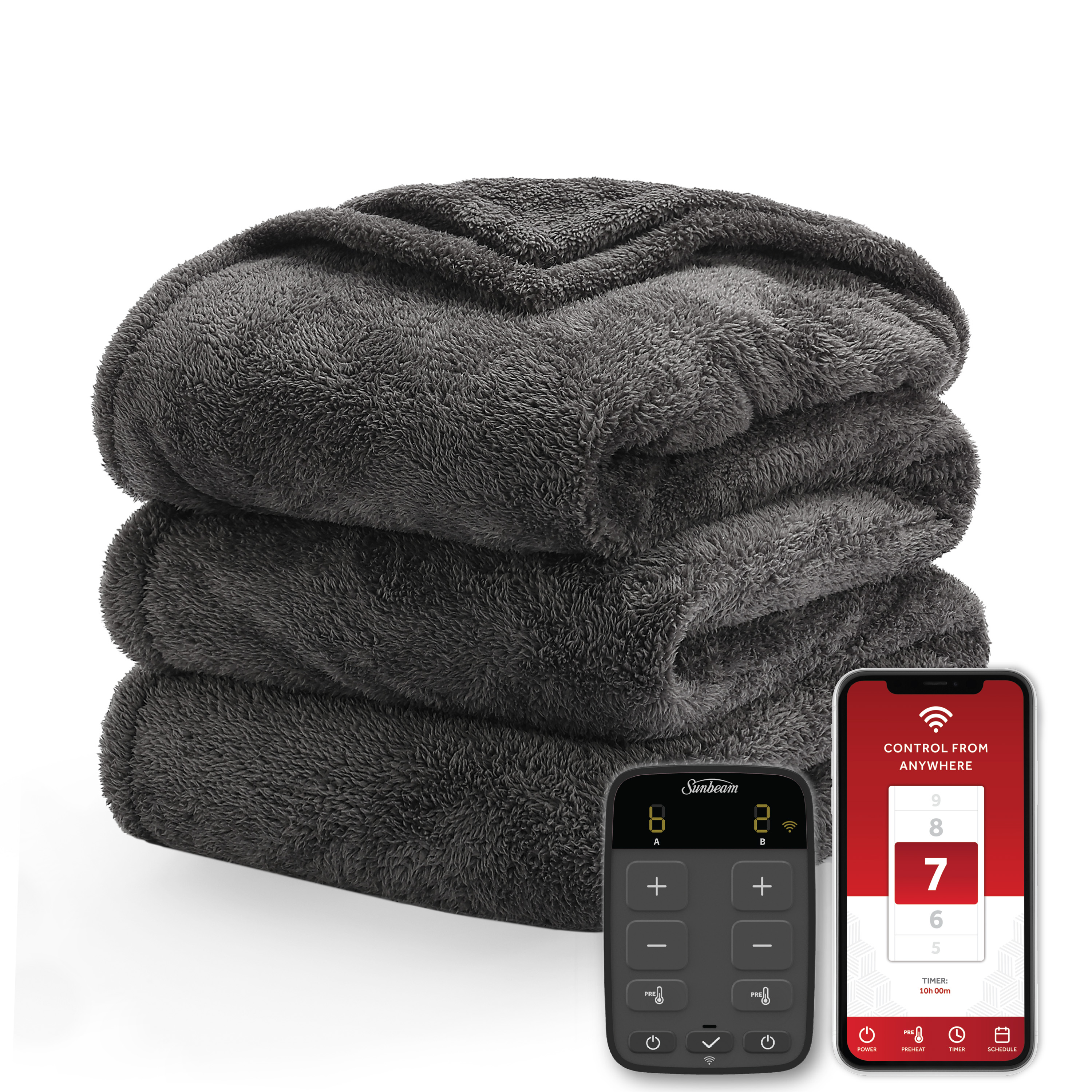 Sunbeam Connected WiFi Heated Blanket, WiFi Electric Blanket, Lofttec