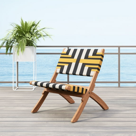 Sunbeam Lounge Chair Multicolor Lounge Chair, Modern Style, Weather resistant solid acacia wood frame with synthetic rattan weave, Solid Acacia Wood, Outdoor Living