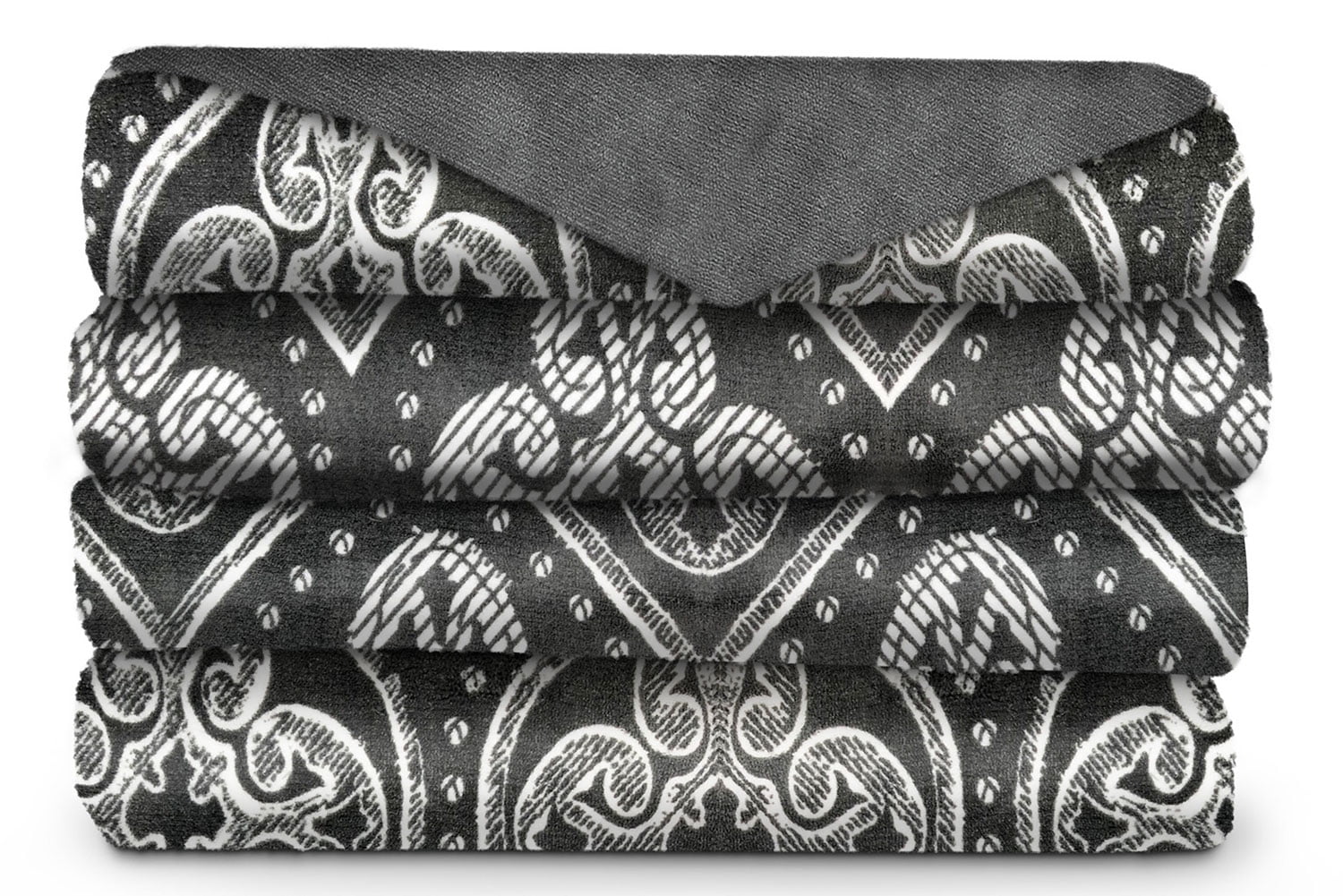 Sunbeam Microplush Comfy Toes Electric Heated Throw Blanket Foot Pocket  Folk Foilage Brushed Nickel - Walmart.com