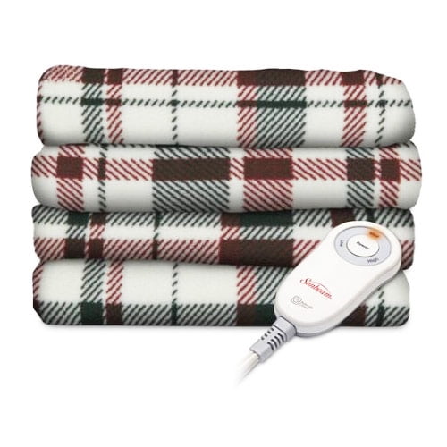 Sunbeam Microplush Electric Heated Throw Blanket Allister Plaid