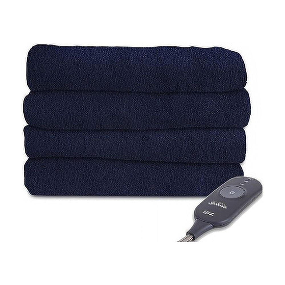 Sunbeam Microplush Electric Heated Throw Blanket Royal BlueLike_New