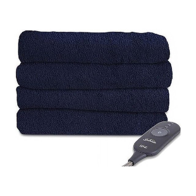 Sunbeam Microplush Electric Heated Throw Blanket Royal BlueLike_New