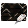 thumbnail image 1 of Sunbeam Microplush Electric Heated Throw Blanket Sebastian Plaid Brown, 1 of 2
