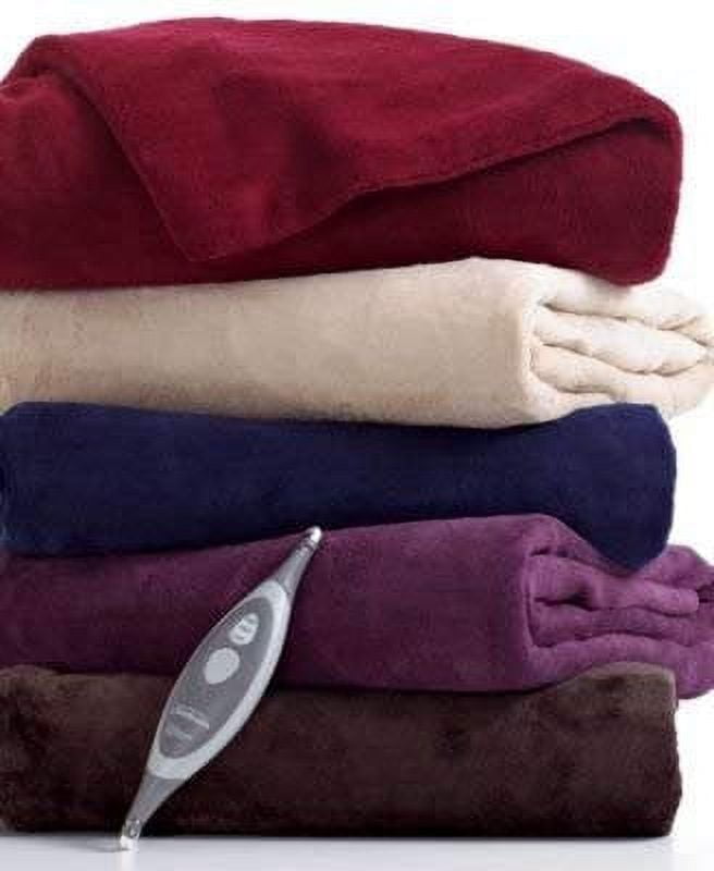 Sunbeam Microplush Heated Throw Ultra Soft with 3 Heat Settings, BLUE COLOR