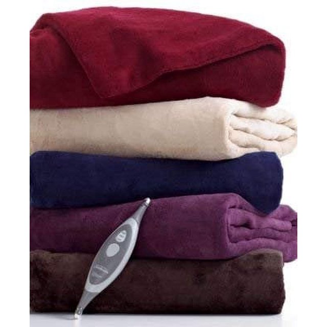 Sunbeam Microplush Heated Throw Ultra Soft with 3 Heat Settings, BLUE COLOR