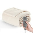thumbnail image 1 of Sunbeam Microplush Sea Salt Polyester Electric Blanket, 1 of 9