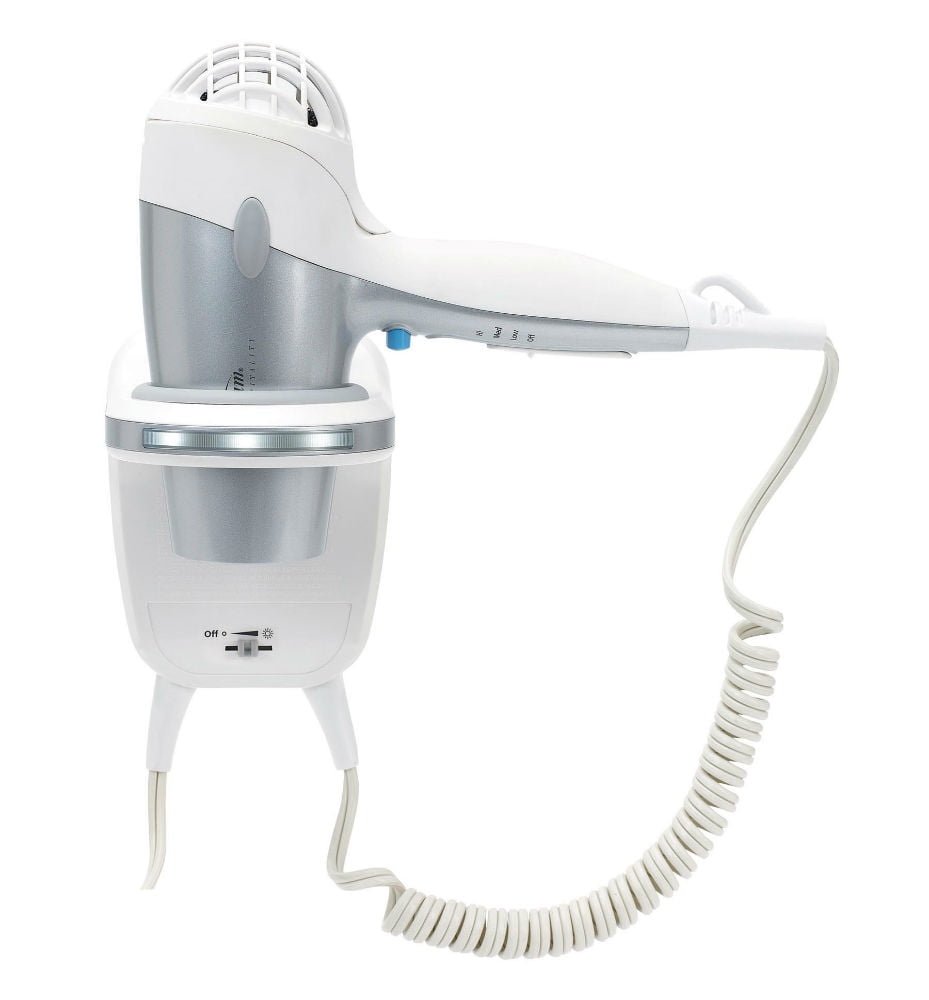 Sunbeam Mid Size Wall Mount 1500-1200 Watt Hair Dryer White w/Night Light - Ceramic