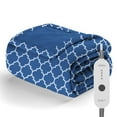 thumbnail image 1 of Sunbeam Nordic Premium Electric Heated Throw Blanket with 4 Heat Settings Controller, 4-Hour Auto Shut-Off, Overheat Protection UL Certified (50" x 60") (Blue and White), 1 of 5
