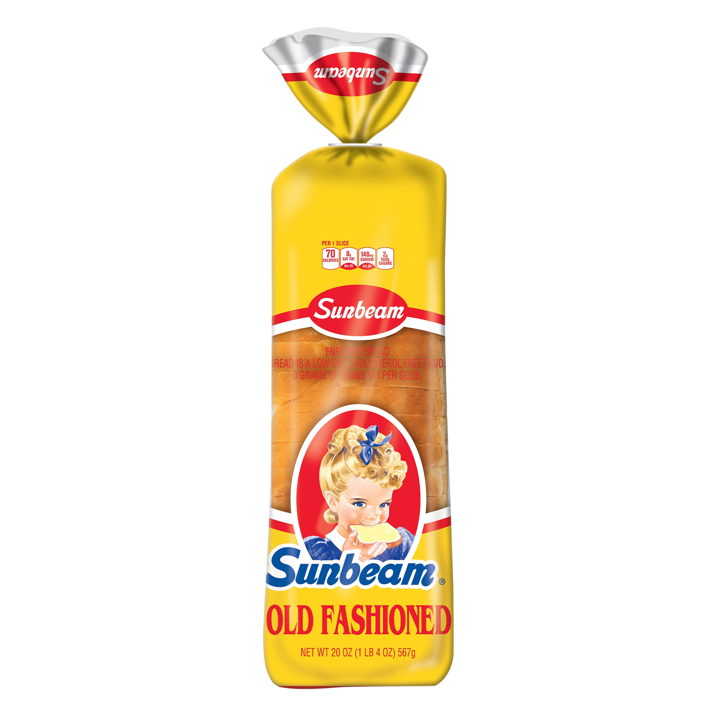 Sunbeam Old Fashioned White Bread, Sandwich Bread, 20 oz, Shelf-Stable