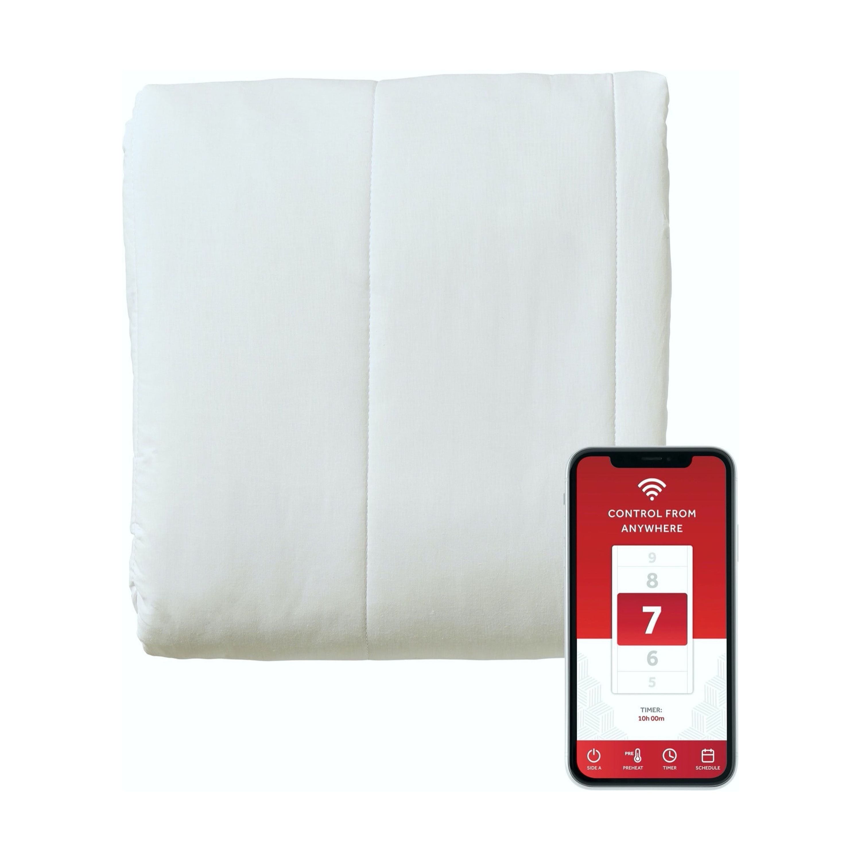 Sunbeam Full Size Polyester Electric Heated Mattress Pad, WiFi