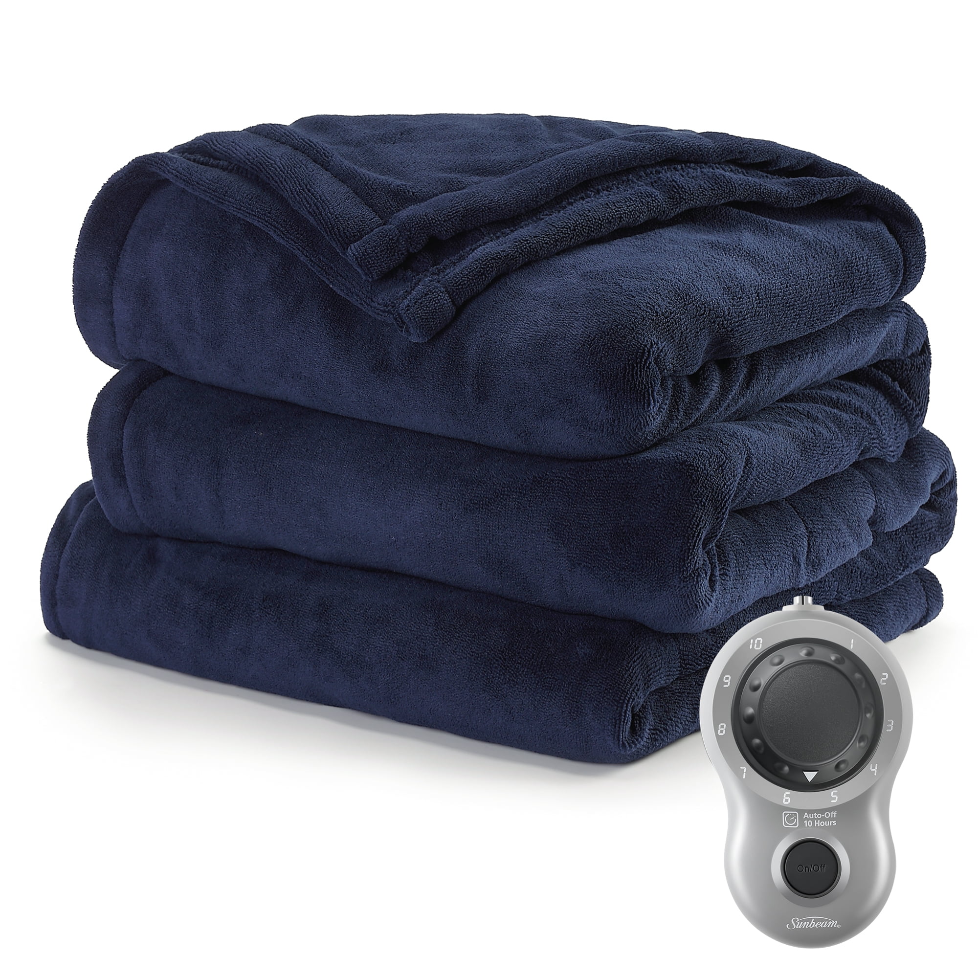 Sunbeam Poseidon Blue Microplush Electric Blanket, Full