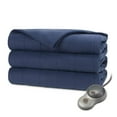 thumbnail image 1 of Sunbeam Quilted Fleece Electric Heated Warming Blanket Twin Newport Blue, 1 of 3