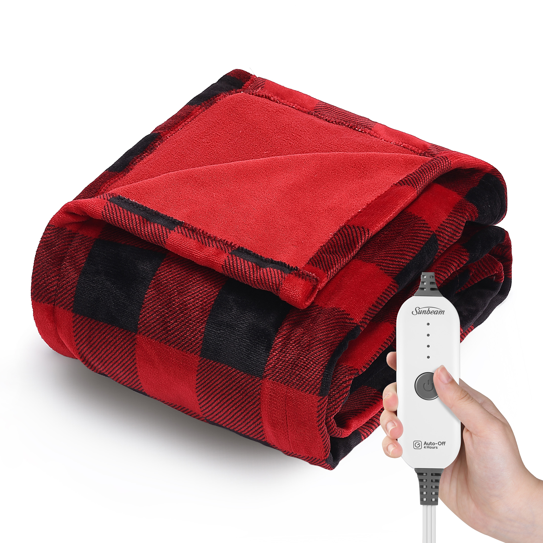 Sunbeam Heated Blanket, Reversible Microplush/Sherpa Throw (50" x 60