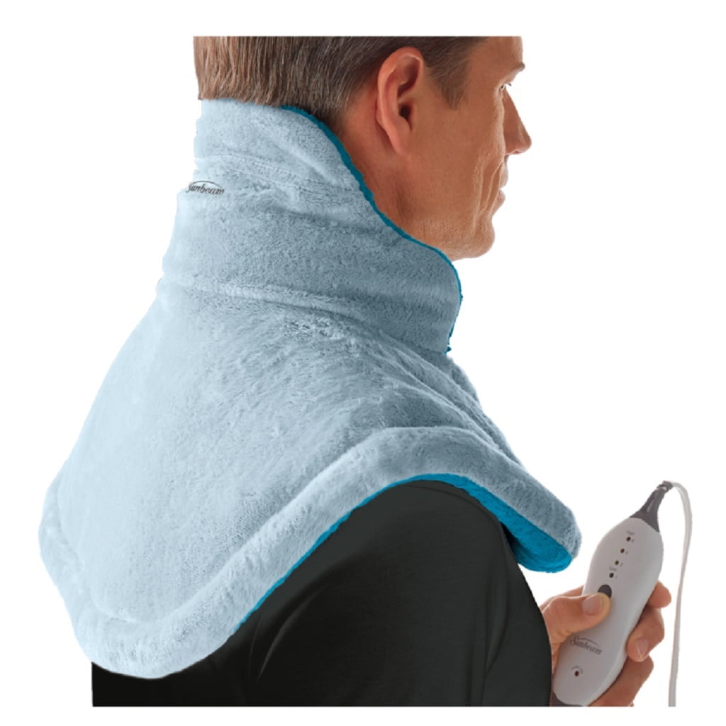 Sunbeam Renue Heat Therapy Neck and Shoulder Wrap Heating Pad, Blue -  Walmart.com