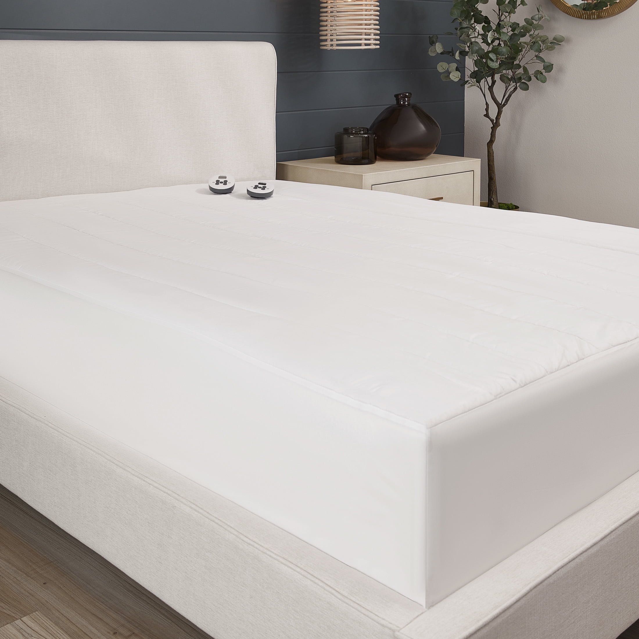 Sunbeam Restful Quilted Electric Heated Queen Size Mattress Pad, 60" x ...